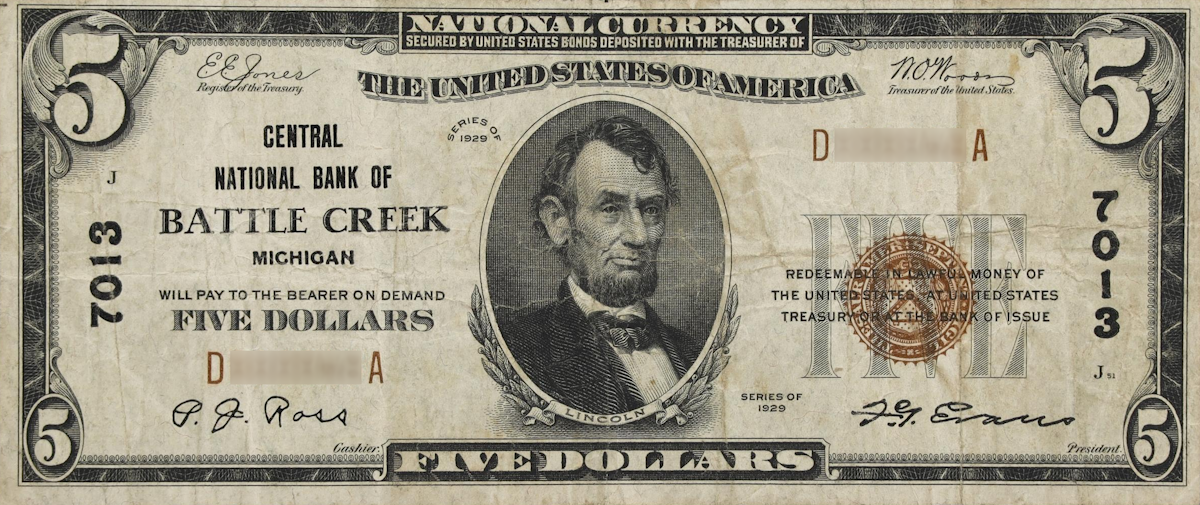 Examples of valuable currency from Michigan