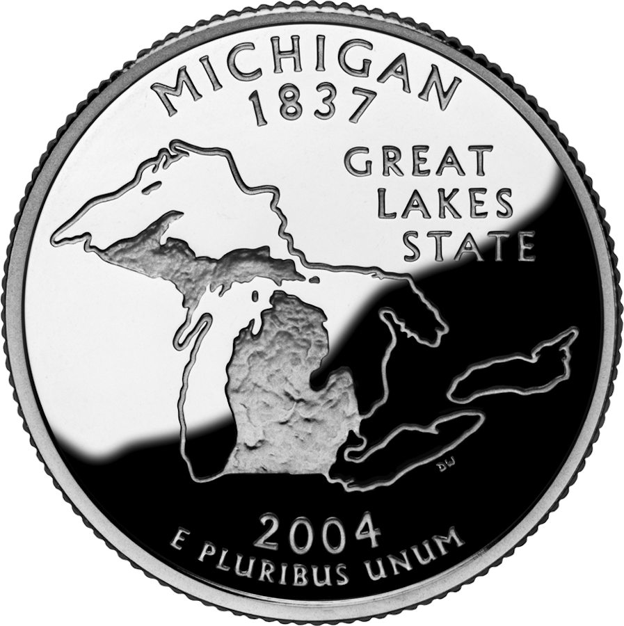 Michigan state quarter reverse